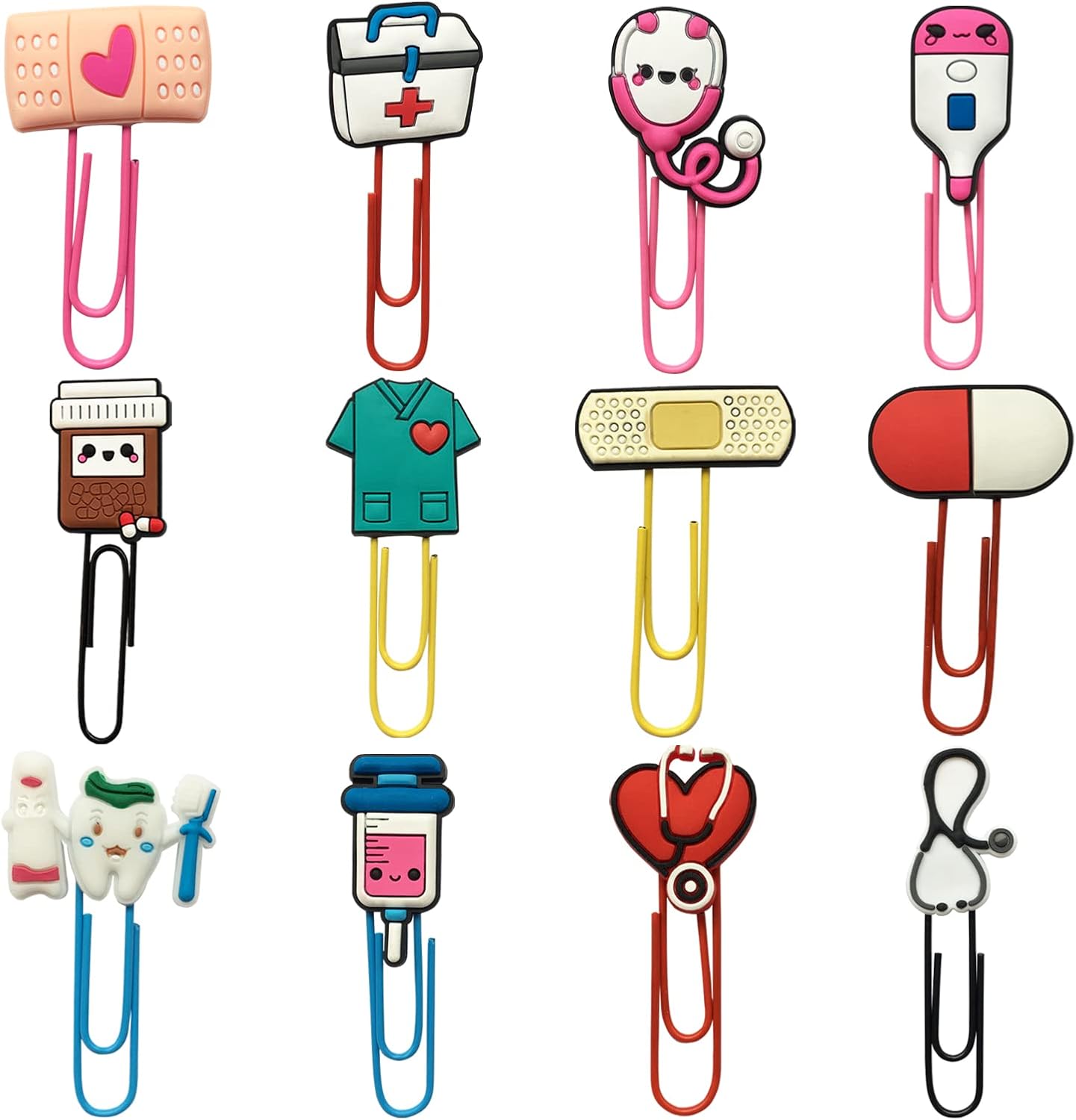 12-Piece Assorted Design Paper Clips