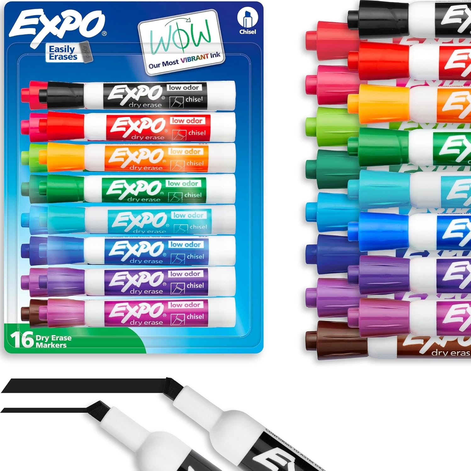 16-Count Chisel Tip Dry Erase Markers 16-Count Chisel Tip Dry Erase Markers