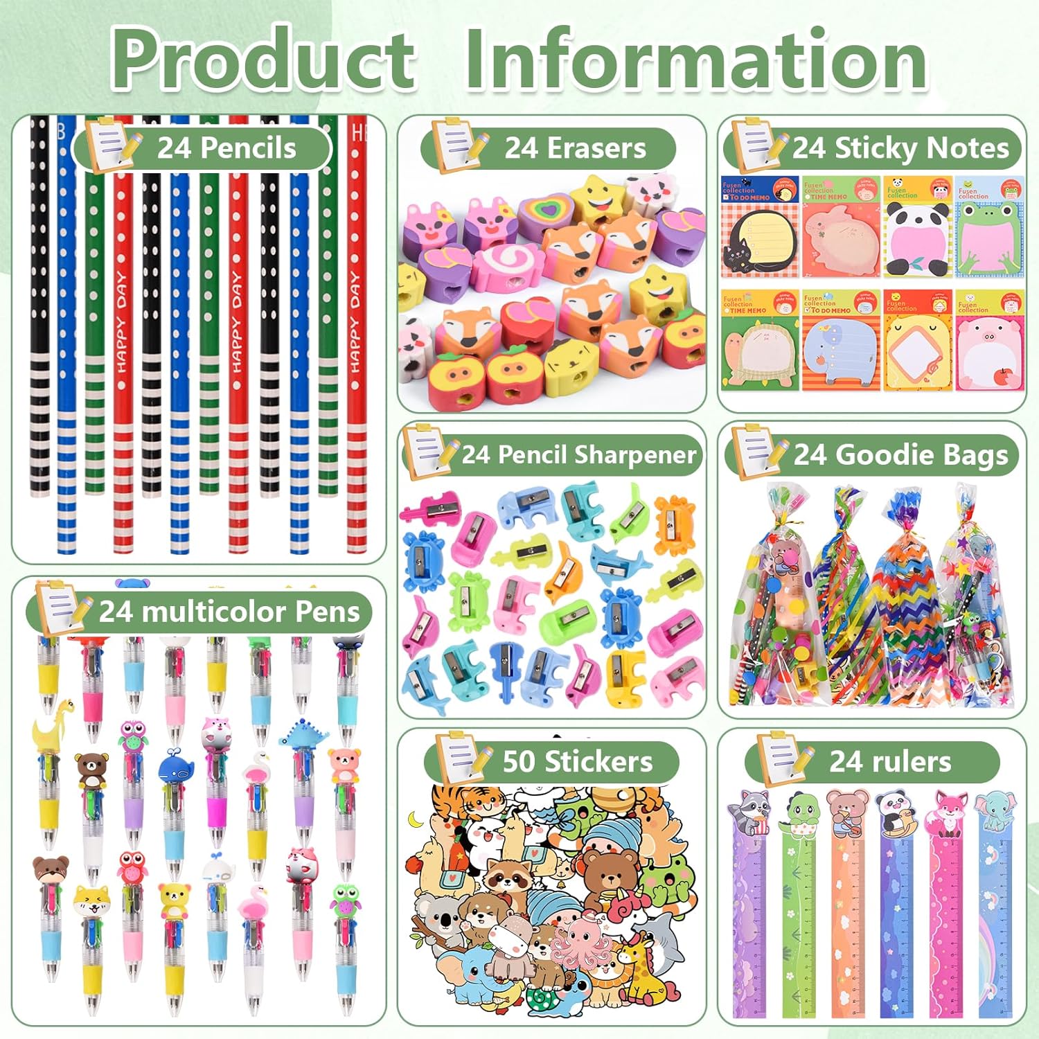 24 Animal Themed Stationery Sets