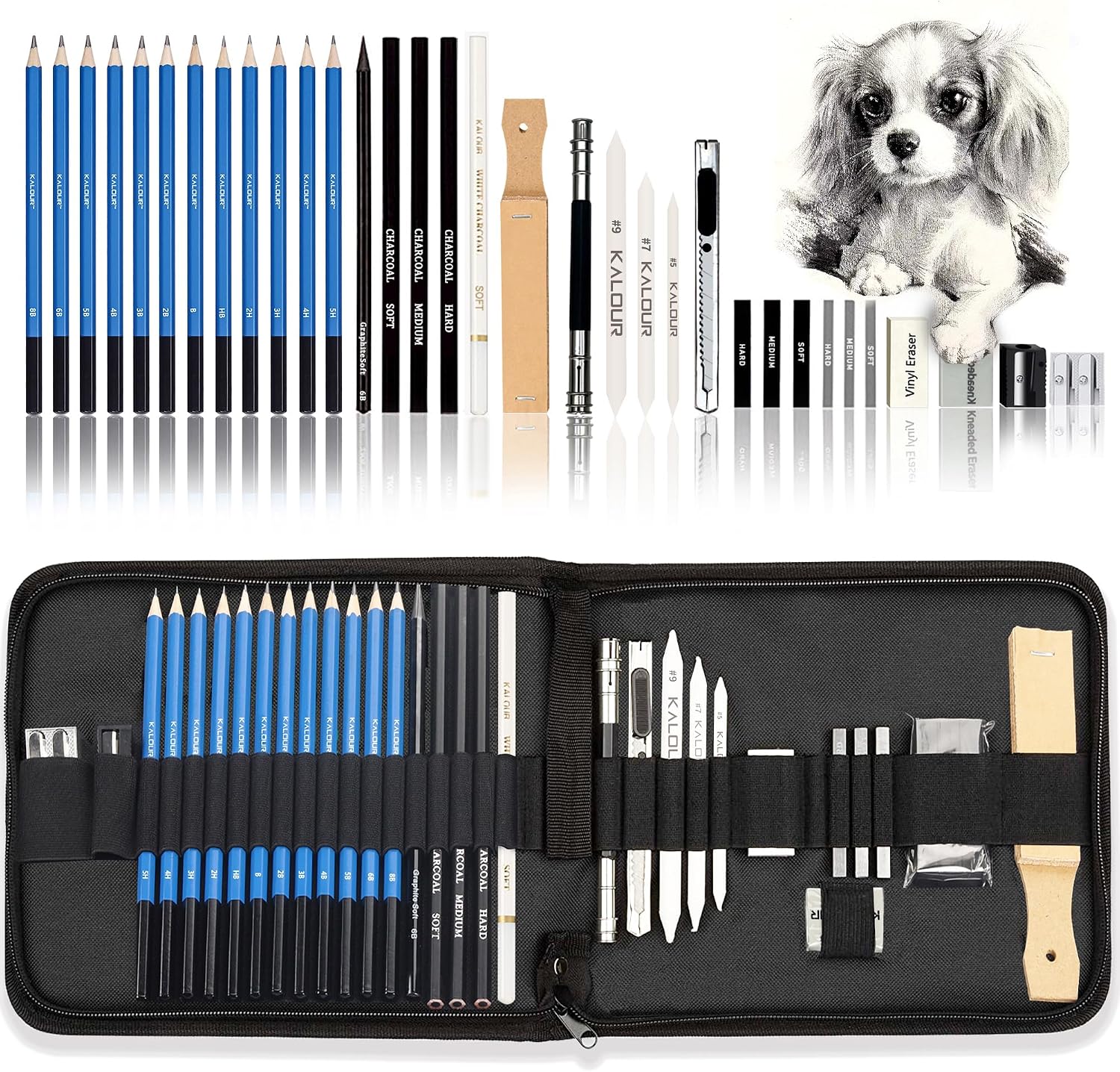 33-Piece Sketching and Charcoal Kit