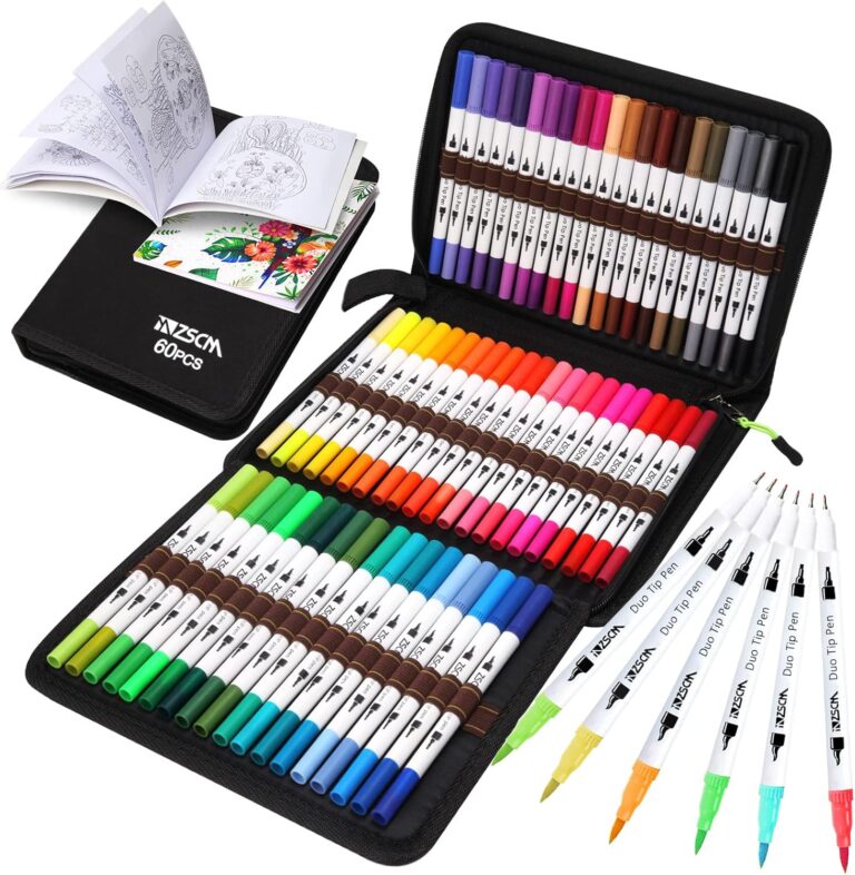 60-Piece Dual Tip Brush Marker Set