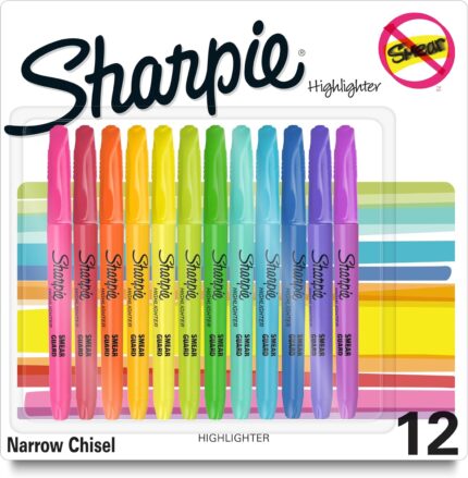 12-Piece Chisel Tip Highlighters