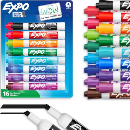 16-Count Chisel Tip Dry Erase Markers
