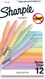 12-Count Narrow Chisel Pastel Highlighters