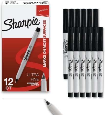 12-Pack Ultra Fine Black Markers