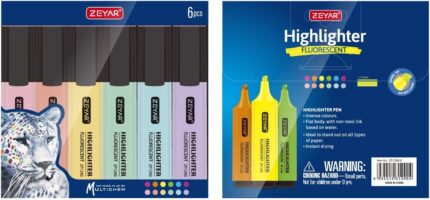 Six-Count Fluorescent Chisel Tip Highlighters
