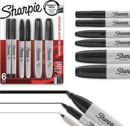Six-Count Fine and Chisel Tip Markers