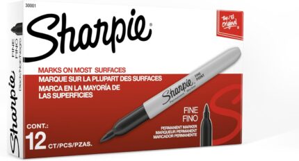 Twelve-Count Fine Point Permanent Markers