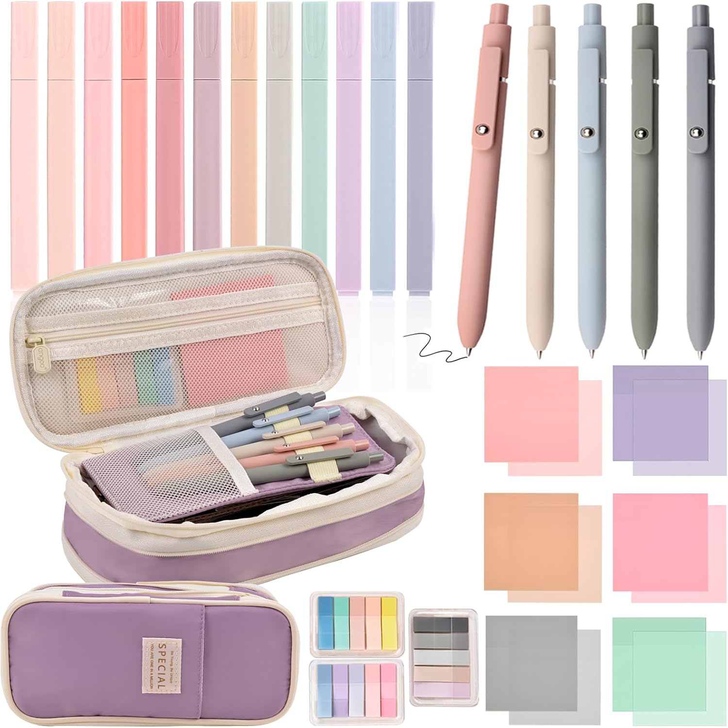 Pastel Stationery Kit with Pouch