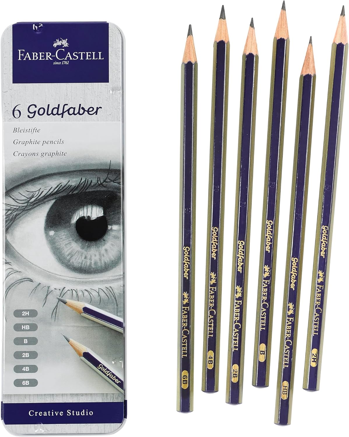Six-Piece Graphite Sketching Pencil Set